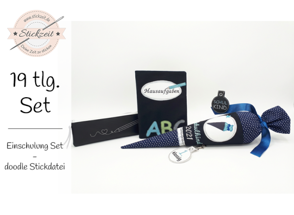 Einschulungs Set - doodle Stickdatei